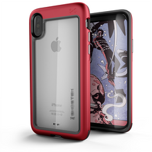 Charger l'image dans la galerie, Ghostek Atomic Slim iPhone X Case with Shockproof Aluminum Bumper Heavy Duty | Supports Qi Wireless Charging + Works Flawlessly with Face ID | Red (Color in image: Red)
