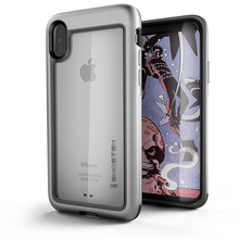 Charger l'image dans la galerie, iPhone X Case, Ghostek Atomic Slim Series - Military Grade Drop Tested, Metal Aluminum Alloy Bumper + TPU &amp; Rubber Protective Case for Apple iPhone X 2017 | Silver (Color in image: Silver)
