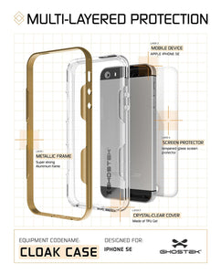 iPhone SE/5S/5 Case Ghostek® Cloak Gold Slim | Tempered Glass | Lifetime Warranty Exchange (Color in image: silver)