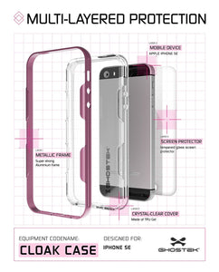iPhone SE/5S/5 Case Ghostek® Cloak Pink Slim | Tempered Glass | Lifetime Warranty Exchange (Color in image: space grey)