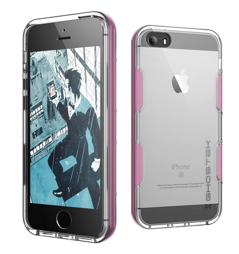 iPhone SE/5S/5 Case Ghostek® Cloak Pink Slim | Tempered Glass | Lifetime Warranty Exchange (Color in image: pink)