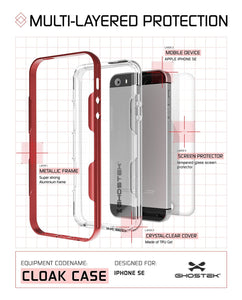 iPhone SE/5S/5 Case Ghostek® Cloak Red Slim | Tempered Glass | Lifetime Warranty Exchange (Color in image: gold)
