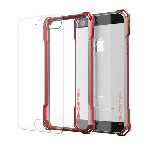iPhone SE Case, Ghostek® Covert Red, Premium Impact Protective Armor | Lifetime Warranty Exchange (Color in image: red)