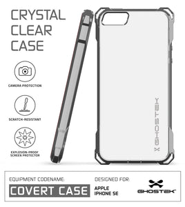 iPhone SE Case, Ghostek® Covert Space Grey, Premium Impact Protective | Lifetime Warranty Exchange (Color in image: clear)