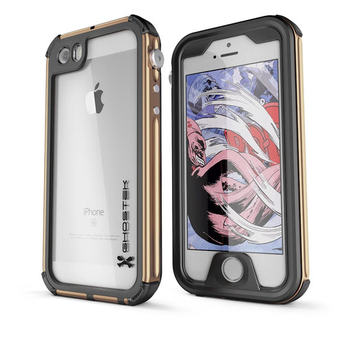 iPhone SE Waterproof Case, Ghostek® Atomic 3.0 Gold Series for Apple iPhone 5, 5S & SE (Color in image: Gold)