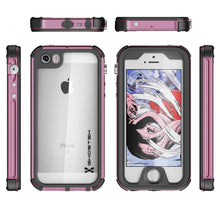 Charger l&#39;image dans la galerie, iPhone SE Waterproof Case, Ghostek® Atomic 3.0 Pink Series for Apple iPhone 5, 5S &amp; SE (Color in image: Black)
