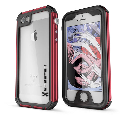 iPhone SE/5S/5 Waterproof Case, Ghostek® Atomic 3.0 Red Series | Underwater | Touch-ID (Color in image: Red)