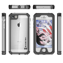 Charger l&#39;image dans la galerie, iPhone SE/5S/5 Waterproof Case, Ghostek® Atomic 3.0 Silver Series | Underwater | Touch-ID (Color in image: Black)
