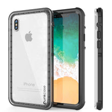 Load image into Gallery viewer, iPhone X Case, PUNKCase [CRYSTAL SERIES] Cover W/ Attached Screen Protector [BLACK] (Color in image: Black)
