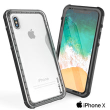 Load image into Gallery viewer, iPhone X Case, PUNKCase [CRYSTAL SERIES] Cover W/ Attached Screen Protector [BLACK] (Color in image: Light Blue)
