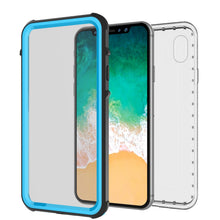 Load image into Gallery viewer, iPhone X Case, PUNKCase [CRYSTAL SERIES] Protective IP68 Certified Cover W/ Attached Screen Protector [LIGHT BLUE] (Color in image: Black)
