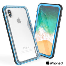 Load image into Gallery viewer, iPhone X Case, PUNKCase [CRYSTAL SERIES] Protective IP68 Certified Cover W/ Attached Screen Protector [LIGHT BLUE] (Color in image: Teal)
