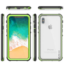 Load image into Gallery viewer, iPhone X Case, PUNKCase [CRYSTAL SERIES] Protective IP68 Certified Cover W/ Attached Screen Protector [LIGHT GREEN] (Color in image: Black)
