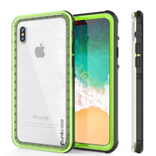 Load image into Gallery viewer, iPhone X Case, PUNKCase [CRYSTAL SERIES] Protective IP68 Certified Cover W/ Attached Screen Protector [LIGHT GREEN] (Color in image: Light Green)
