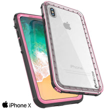 Load image into Gallery viewer, iPhone X Case, PUNKCase [CRYSTAL SERIES] Protective IP68 Certified Cover W/ Attached Screen Protector [PINK] (Color in image: Black)
