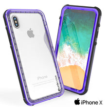 Load image into Gallery viewer, iPhone X Case, PUNKCase [CRYSTAL SERIES] Protective IP68 Certified Cover W/ Attached Screen Protector [PURPLE] (Color in image: Black)
