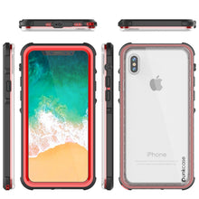 Load image into Gallery viewer, iPhone X Case, PUNKCase [CRYSTAL SERIES] Protective IP68 Certified Cover W/ Attached Screen Protector [RED] (Color in image: Pink)
