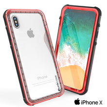 Load image into Gallery viewer, iPhone X Case, PUNKCase [CRYSTAL SERIES] Protective IP68 Certified Cover W/ Attached Screen Protector [RED] (Color in image: Light Blue)
