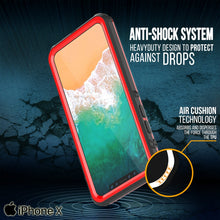 Load image into Gallery viewer, iPhone X Case, PUNKCase [CRYSTAL SERIES] Protective IP68 Certified Cover W/ Attached Screen Protector [RED] (Color in image: Black)
