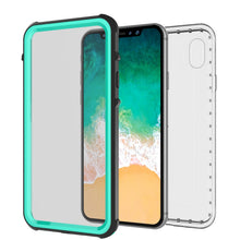 Load image into Gallery viewer, iPhone X Case, PUNKCase [CRYSTAL SERIES] Protective IP68 Certified Cover W/ Attached Screen Protector [TEAL] (Color in image: Red)
