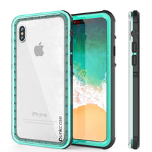 Load image into Gallery viewer, iPhone X Case, PUNKCase [CRYSTAL SERIES] Protective IP68 Certified Cover W/ Attached Screen Protector [TEAL] (Color in image: Teal)

