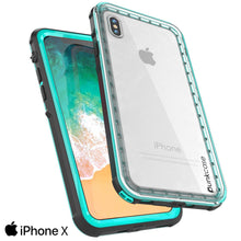Load image into Gallery viewer, iPhone X Case, PUNKCase [CRYSTAL SERIES] Protective IP68 Certified Cover W/ Attached Screen Protector [TEAL] (Color in image: Pink)
