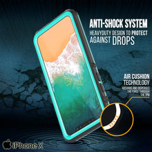Load image into Gallery viewer, iPhone X Case, PUNKCase [CRYSTAL SERIES] Protective IP68 Certified Cover W/ Attached Screen Protector [TEAL] (Color in image: Light Blue)
