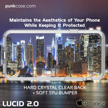 Load image into Gallery viewer, iPhone X Case, PUNKcase [LUCID 2.0 Series] [Slim Fit] Armor Cover W/Integrated Anti-Shock System &amp; Tempered Glass PUNKSHIELD Screen Protector [Clear] (Color in image: Black)
