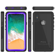 Charger l&#39;image dans la galerie, iPhone XS Max Waterproof Case, Punkcase [Extreme Series] Armor Cover W/ Built In Screen Protector [Purple] (Color in image: Black)
