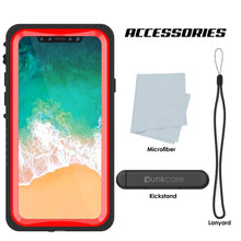 Charger l&#39;image dans la galerie, iPhone XS Max Waterproof Case, Punkcase [Extreme Series] Armor Cover W/ Built In Screen Protector [Red] (Color in image: Clear)
