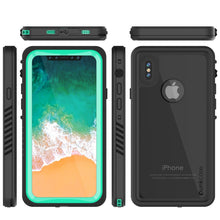 Load image into Gallery viewer, iPhone X Case, Punkcase [Extreme Series] [Slim Fit] [IP68 Certified] [Shockproof] [Snowproof] [Dirproof] Armor Cover W/ Built In Screen Protector for Apple iPhone 10 [Teal] (Color in image: White)
