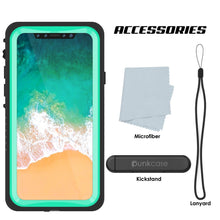 Charger l&#39;image dans la galerie, iPhone XS Max Waterproof Case, Punkcase [Extreme Series] Armor Cover W/ Built In Screen Protector [Teal] (Color in image: Clear)
