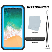 Load image into Gallery viewer, iPhone X Case, Punkcase [Extreme Series] [Slim Fit] [IP68 Certified] [Shockproof] [Snowproof] [Dirproof] Armor Cover W/ Built In Screen Protector for Apple iPhone 10 [LIGHT BLUE] (Color in image: White)
