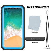 Charger l&#39;image dans la galerie, iPhone XS Max Waterproof Case, Punkcase [Extreme Series] Armor Cover W/ Built In Screen Protector [Light Blue] (Color in image: White)
