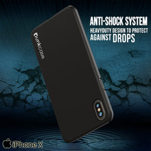Load image into Gallery viewer, iPhone X Case, Punkcase [Solid Series] Ultra Thin Cover [shockproof] [dirtproof] for Apple iPhone 10 [Black] 
