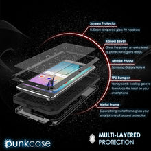 Charger l&#39;image dans la galerie, Note 4 Case, Punkcase® METALLIC Series BLACK w/ TEMPERED GLASS | Aluminum Frame (Color in image: Gold)
