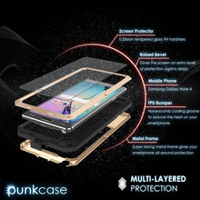 Charger l&#39;image dans la galerie, Note 4 Case, Punkcase® METALLIC Series GOLD w/ TEMPERED GLASS | Aluminum Frame (Color in image: Black)
