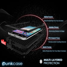 Load image into Gallery viewer, Galaxy S6 EDGE Case, PUNKcase Metallic Black Shockproof  Slim Metal Armor Case (Color in image: silver)
