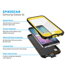 Load image into Gallery viewer, Galaxy S6 Waterproof Case Punkcase SpikeStar Yellow Water/Shock/Dirt/Snow Proof | Lifetime Warranty (Color in image: white)
