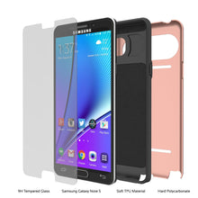 Charger l&#39;image dans la galerie, Galaxy Note 5 Case PunkCase CLUTCH Rose Gold Series Slim Armor Soft Cover Case w/ Tempered Glass (Color in image: Gold)
