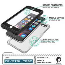 Charger l'image dans la galerie, iPhone 6+/6S+ Plus Waterproof Case, PUNKcase CRYSTAL Black W/ Attached Screen Protector | Warranty (Color in image: light blue)
