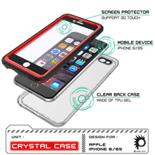 Charger l'image dans la galerie, iPhone 6+/6S+ Plus Waterproof Case, PUNKcase CRYSTAL Red W/ Attached Screen Protector | Warranty (Color in image: pink)
