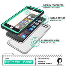 Charger l'image dans la galerie, iPhone 6+/6S+ Plus Waterproof Case, PUNKcase CRYSTAL Teal W/ Attached Screen Protector | Warranty (Color in image: pink)
