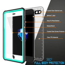 Load image into Gallery viewer, iPhone 8+ Plus Waterproof Case, PUNKcase CRYSTAL Teal W/ Attached Screen Protector  | Warranty (Color in image: black)
