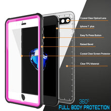 Load image into Gallery viewer, iPhone 8+ Plus Waterproof Case, PUNKcase CRYSTAL Pink W/ Attached Screen Protector  | Warranty (Color in image: black)
