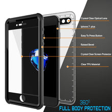 Load image into Gallery viewer, iPhone 8+ Plus Waterproof Case, PUNKcase CRYSTAL Black W/ Attached Screen Protector  | Warranty (Color in image: white)
