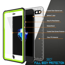 Load image into Gallery viewer, iPhone 8+ Plus Waterproof Case, PUNKcase CRYSTAL Light Green  W/ Attached Screen Protector  | Warranty (Color in image: black)
