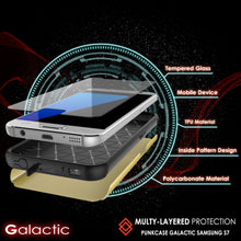 Load image into Gallery viewer, Galaxy s7 Case PunkCase Galactic Gold Series Slim Armor Soft Cover Case w/ Tempered Glass (Color in image: black)

