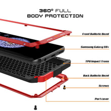 Charger l'image dans la galerie, Galaxy S9 Plus Metal Case, Heavy Duty Military Grade Rugged Armor Cover [shock proof] Hybrid Full Body Hard Aluminum &amp; TPU Design [non slip] W/ Prime Drop Protection for Samsung Galaxy S9 Plus [Red] (Color in image: Silver)
