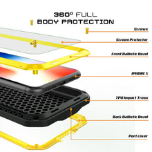 Charger l'image dans la galerie, iPhone X Metal Case, Heavy Duty Military Grade Rugged Armor Cover [shock proof] Hybrid Full Body Hard Aluminum &amp; TPU Design (Color in image: Red)
